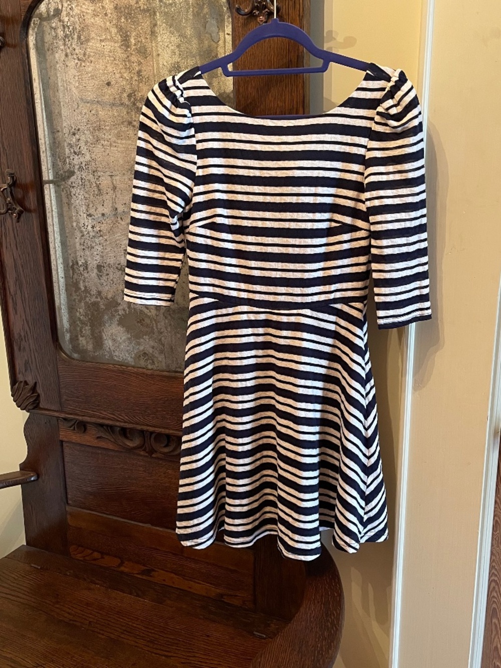 Gianni Bini Navy & White Striped Mini Dress Size XS